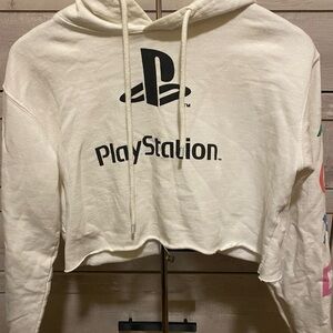 Sony PlayStation Women’s Crop Top White Hoodie